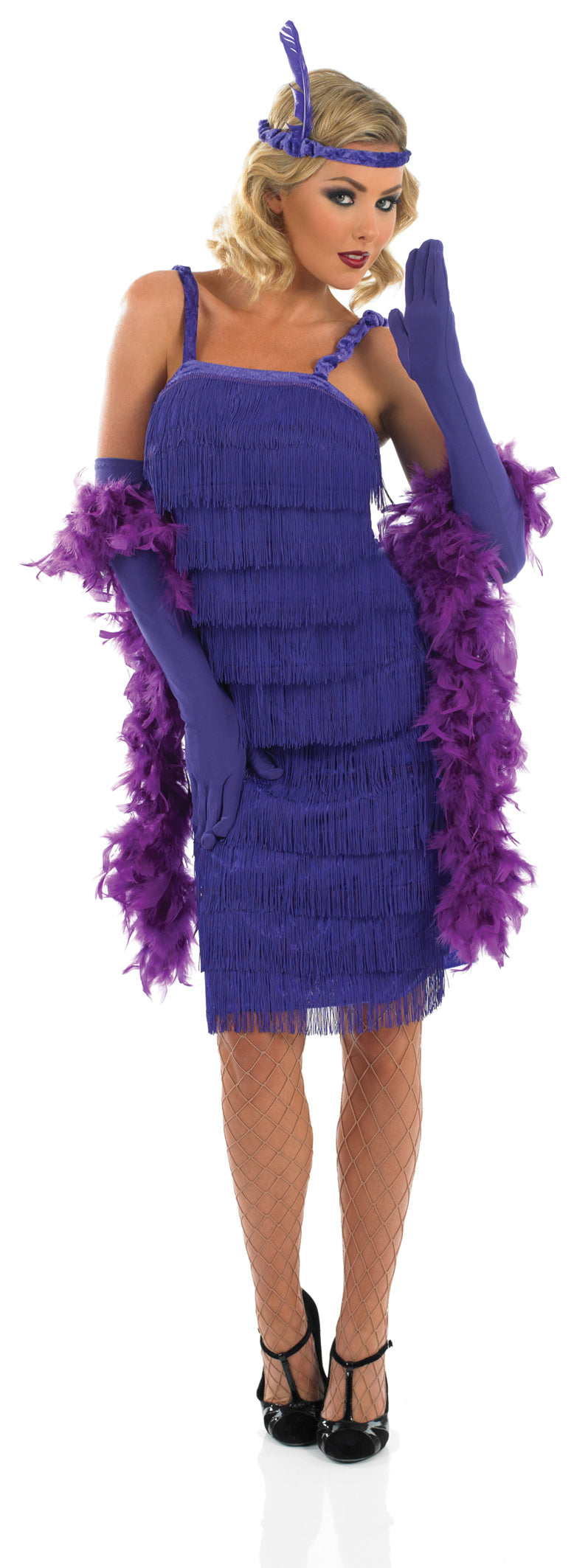 Ladies 1920s Purple Flapper Roaring 20s Gatsby Costume