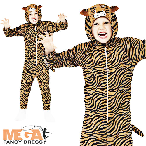 Kids Jungle Tiger Safari Animal Book Day Fancy Dress Costume