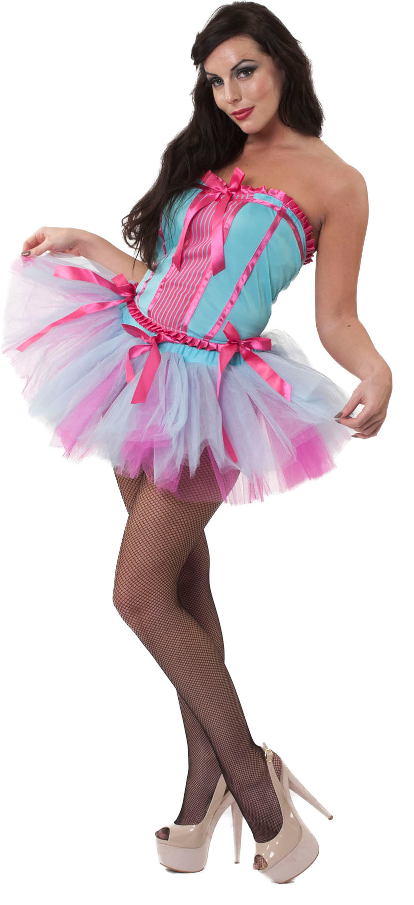 Ladies Silky Smooth Showgirl Burlesque Fancy Dress Costume