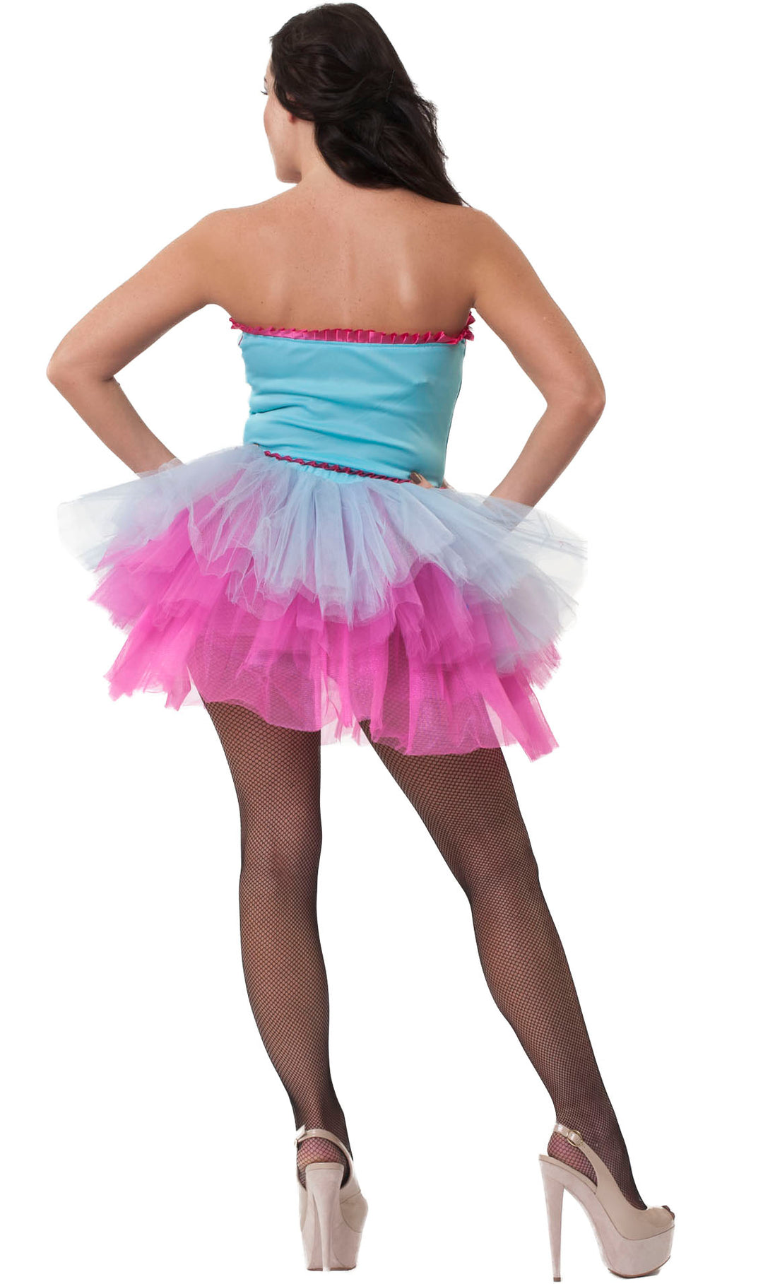 Ladies Silky Smooth Showgirl Burlesque Fancy Dress Costume