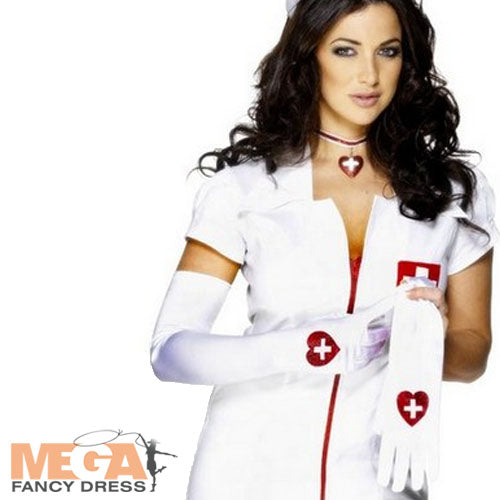 White Nurse Gloves Medical Costume Accessory