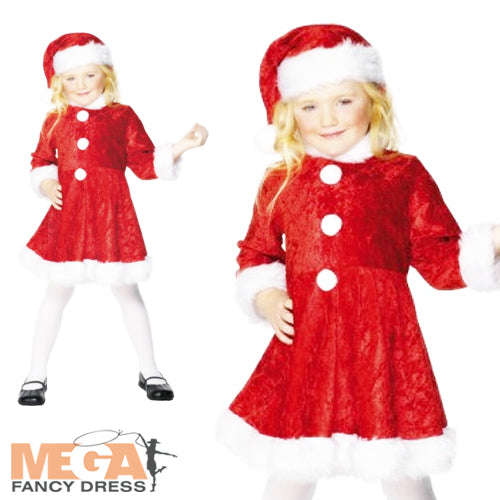 Christmas Girls Mini Miss Santa Claus Costume
