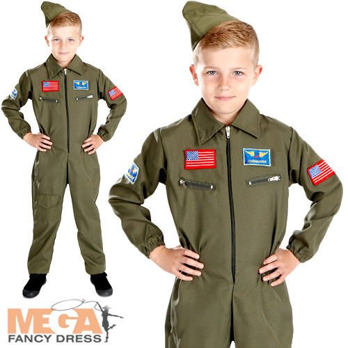 Boys Air Cadet Aviator Military RAF Pilot Army Costume