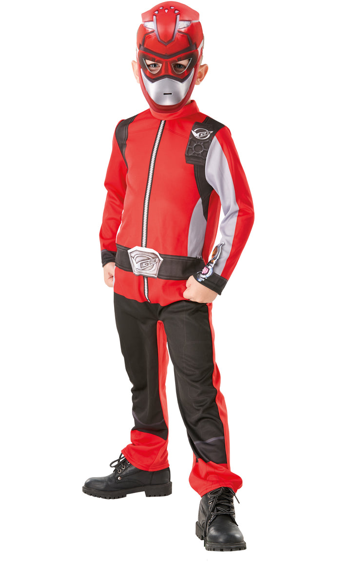 Boys Red Beast Morpher Power Rangers Superhero Fancy Dress Costume