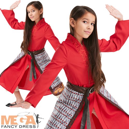 Girls Live Action Mulan Disney Oriental Princess Fancy Dress Costume