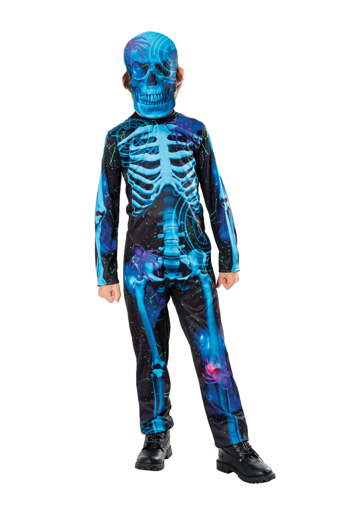 Boys Blue Skeleton Halloween Fancy Dress Costume