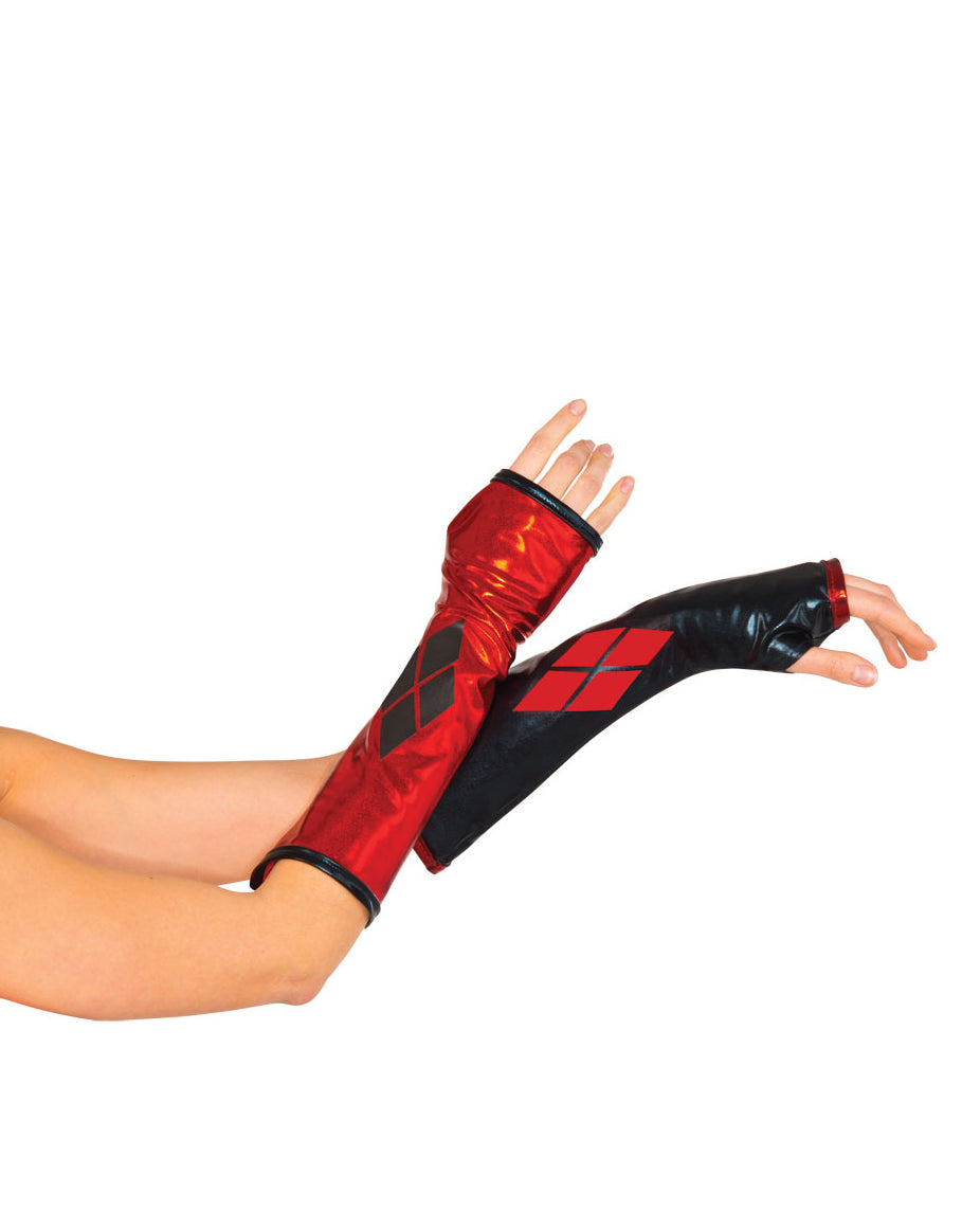 Harley Quinn Gauntlets Edgy Costume Accessory