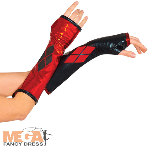 Harley Quinn Gauntlets Edgy Costume Accessory