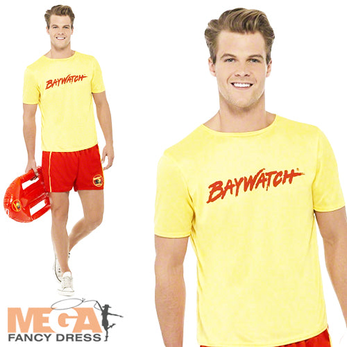 Men's 1990s Baywatch Beach Lifeguard Fancy Dress Celebrity Costume