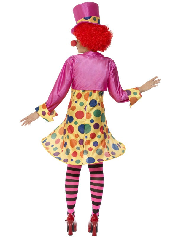 Ladies Polka Clown Circus Fancy Dress Fun Carnival Costume