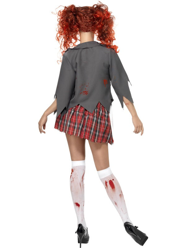 Halloween Zombie School Girl Fancy Dress Costume