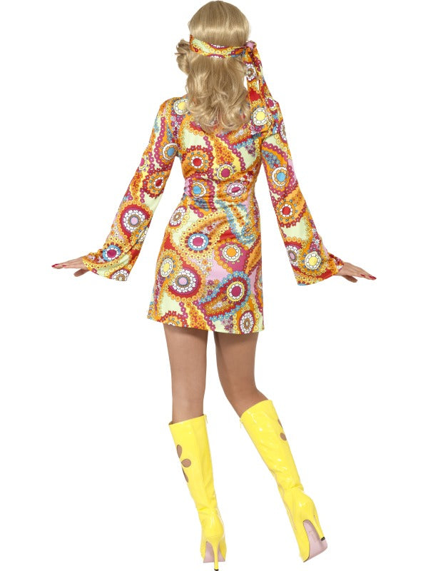 Womens Hippy Chick 1960s Sixties Hippie Fancy Dress Costume