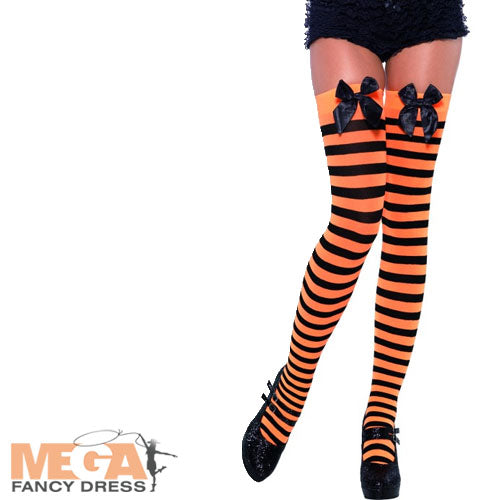 Black and Orange Striped Stocking