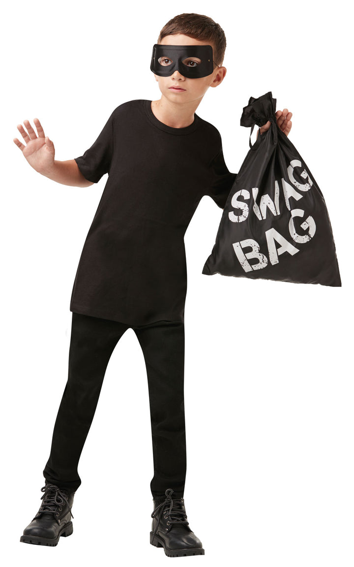 Children's Swag Bag Fancy Dress Robbers Thief Convict World Book Day Costume