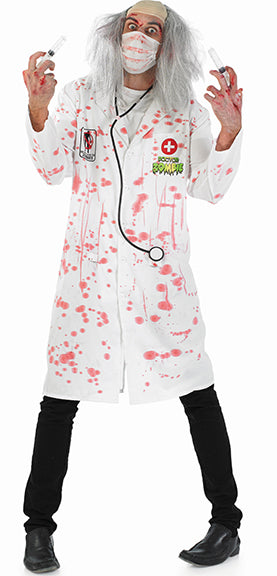 Mens Zombie Doctor Fancy Dress Bloody Uniform