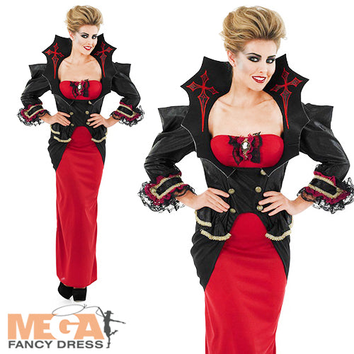 Deluxe Vampiress Halloween Ladies Dress Vampire Costume
