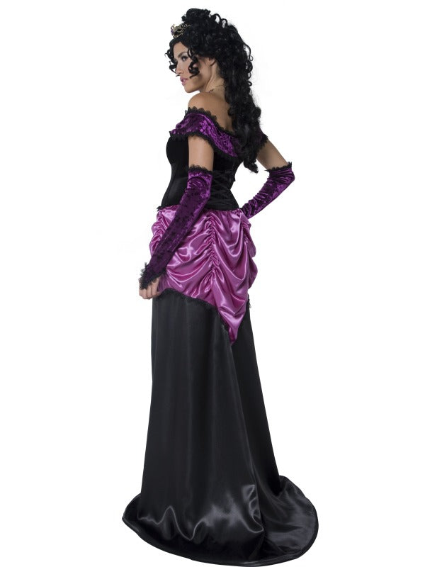 Ladies Halloween Deluxe Countess Vampire Vampiress Fancy Dress Costume
