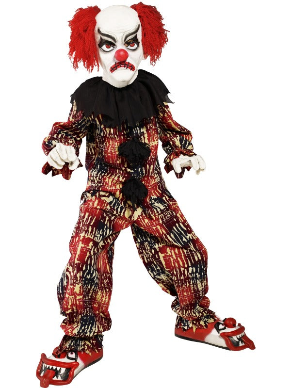 Boys Halloween Scary Clown + Mask Fancy Dress Costume