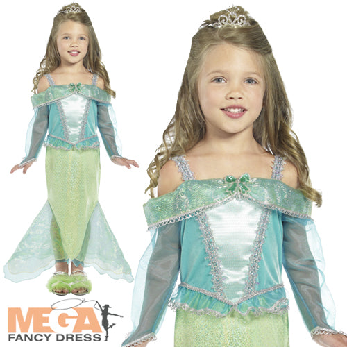 Girls Little Mermaid Princess Fairy Tale Book Character Costume