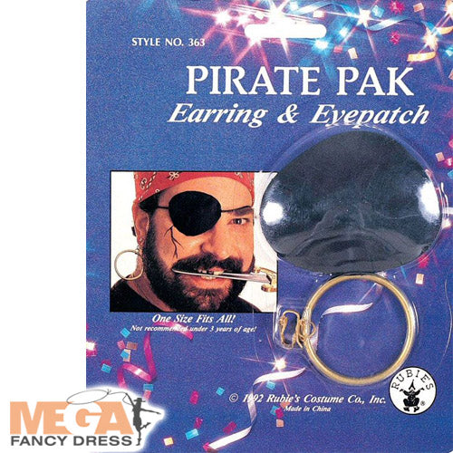 Pirate Earring and Eye Patch Pack