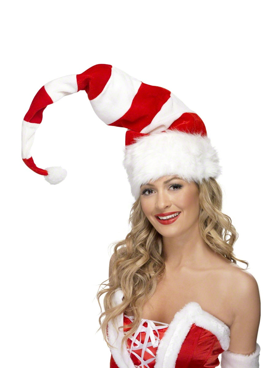 Adults Striped Santa Hat Christmas Festive Fun Accessory