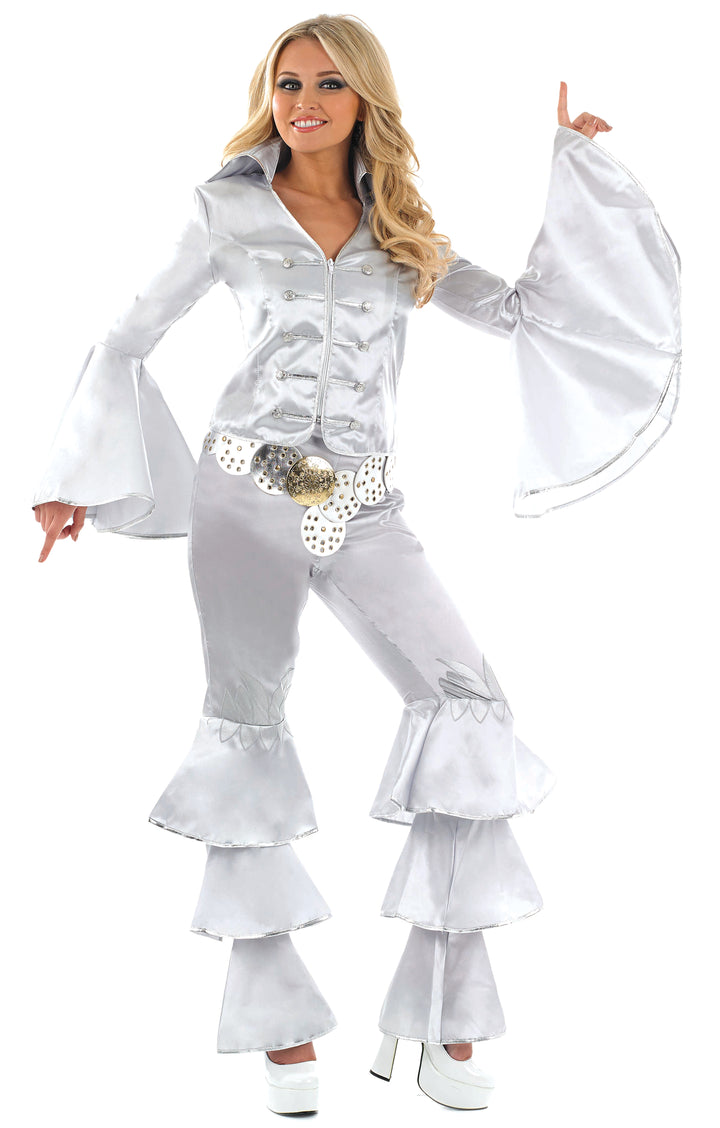 Silver Dancing Queen Costume Disco Fancy Dress