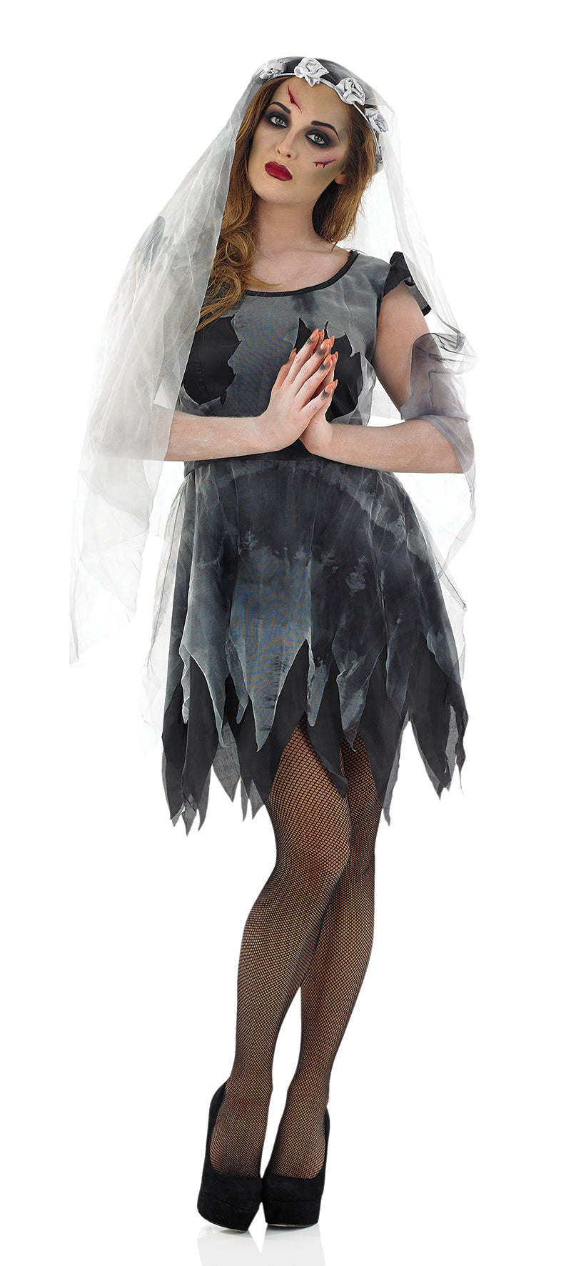 Spooky Black Corpse Ghost Bride Costume