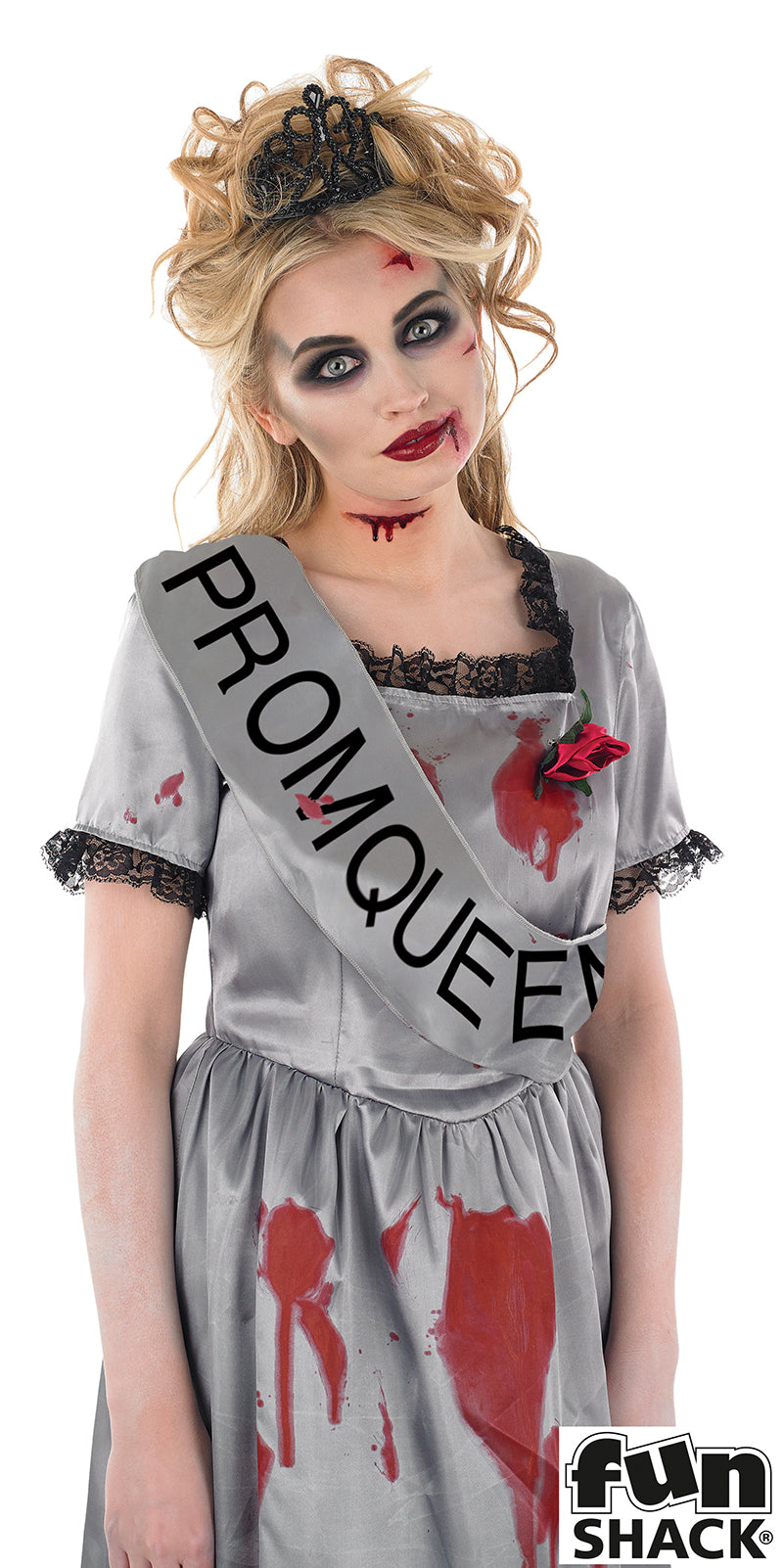 Ladies Prom Queen Zombie Halloween Fancy Dress Costume
