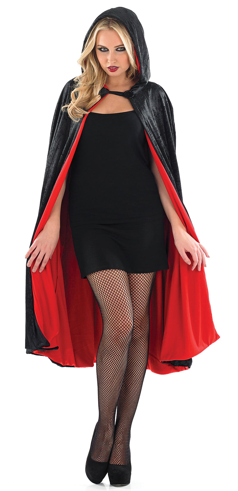 Short Black and Red Cape Costume Versatile Accessory