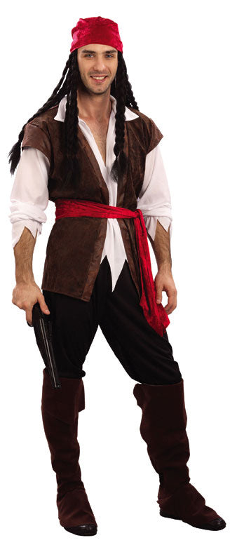 Caribbean Pirate Costume (XL) Extra-Large Sea Raider Costume