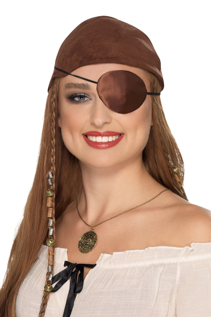 Deluxe Brown Pirate Eyepatch Pirate Accessory