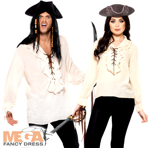 Classic White Pirate Shirt Adult Costume Accessory
