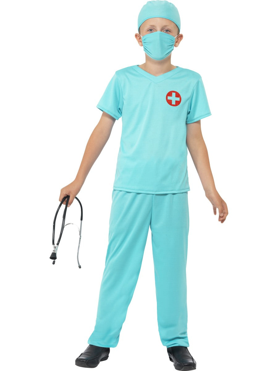 Kids Doctors Scrubs Role Play Fancy Dress Costume