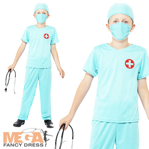Boys Surgeon Doctor Uniform Occupations Fancy Dress Costume