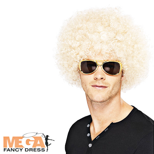 Adults 1970s Blonde Funky Afro Wig
