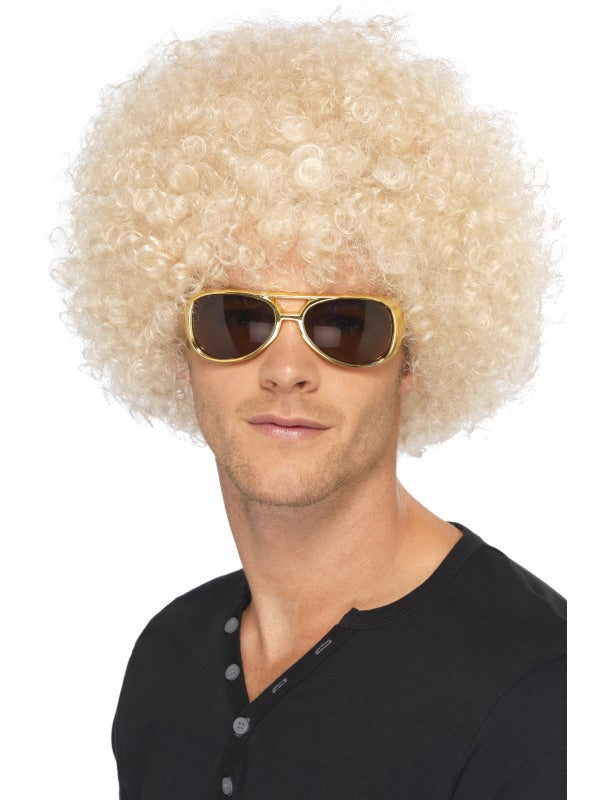 Adults 1970s Blonde Funky Afro Wig