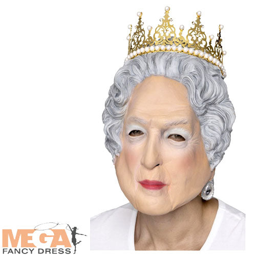 British Royal The Queen Latex Mask Platinum Jubilee Costume Accessory