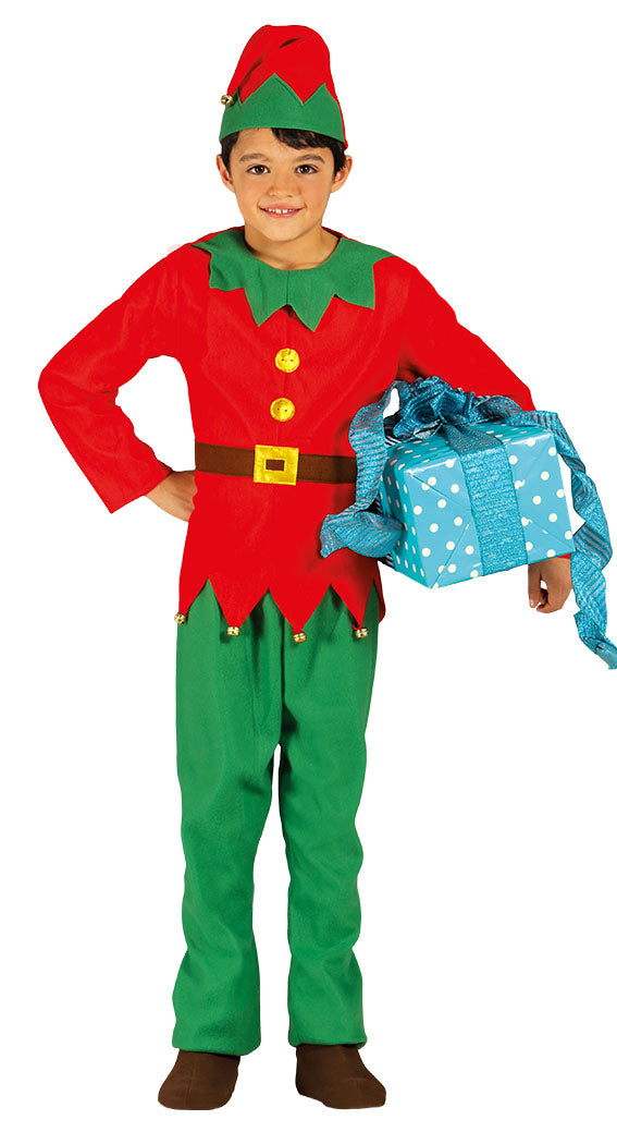 Boys Christmas Elf Fancy Dress Santa's Little Helper Costume