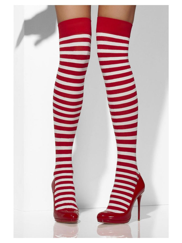 Red and White Hold Ups Stylish Costume Accessory