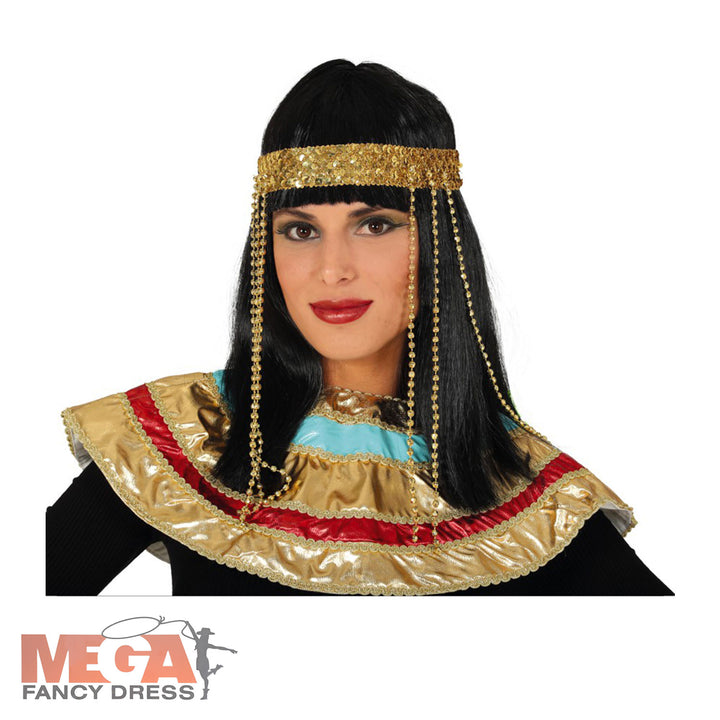 Ladies Egyptian Wig With Hairband Cleopatra Costume Accessory