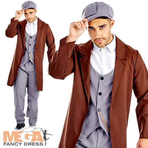 Men's Peaked Cap Gangster 20s Mob Boss Lock Stock Mafia Costume