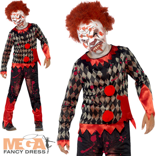 Terrifying Deluxe Zombie Clown Boys Costume
