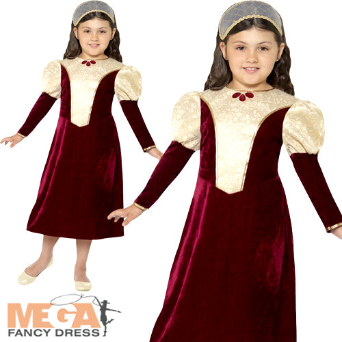 Historical Tudor Damsel Princess Girls Costume