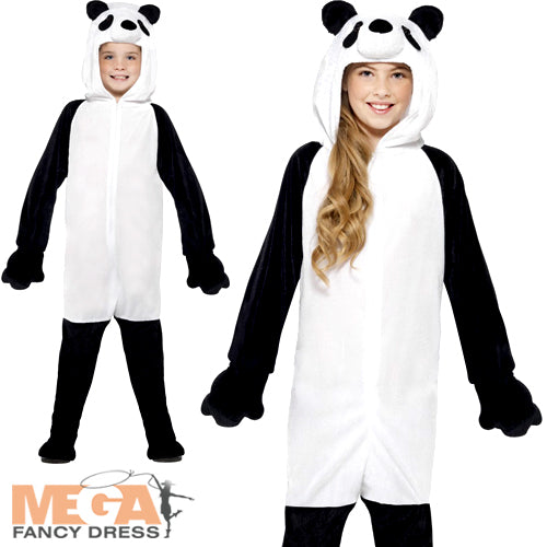 Adorable Cuddly Panda Bear Kids Costume