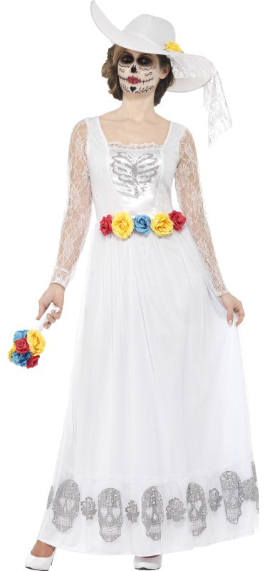Day of the Dead Skeleton Bride Themed Ladies Fancy Dress