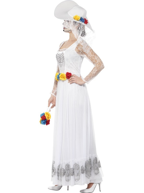 Day of the Dead Skeleton Bride Themed Ladies Fancy Dress