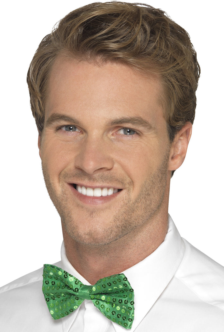 Green Sequin Bow Tie