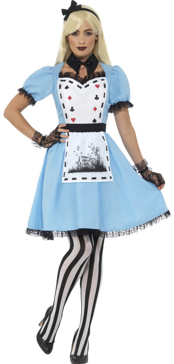 Deluxe Dark Tea Party Alice Wonderland Ladies Costume