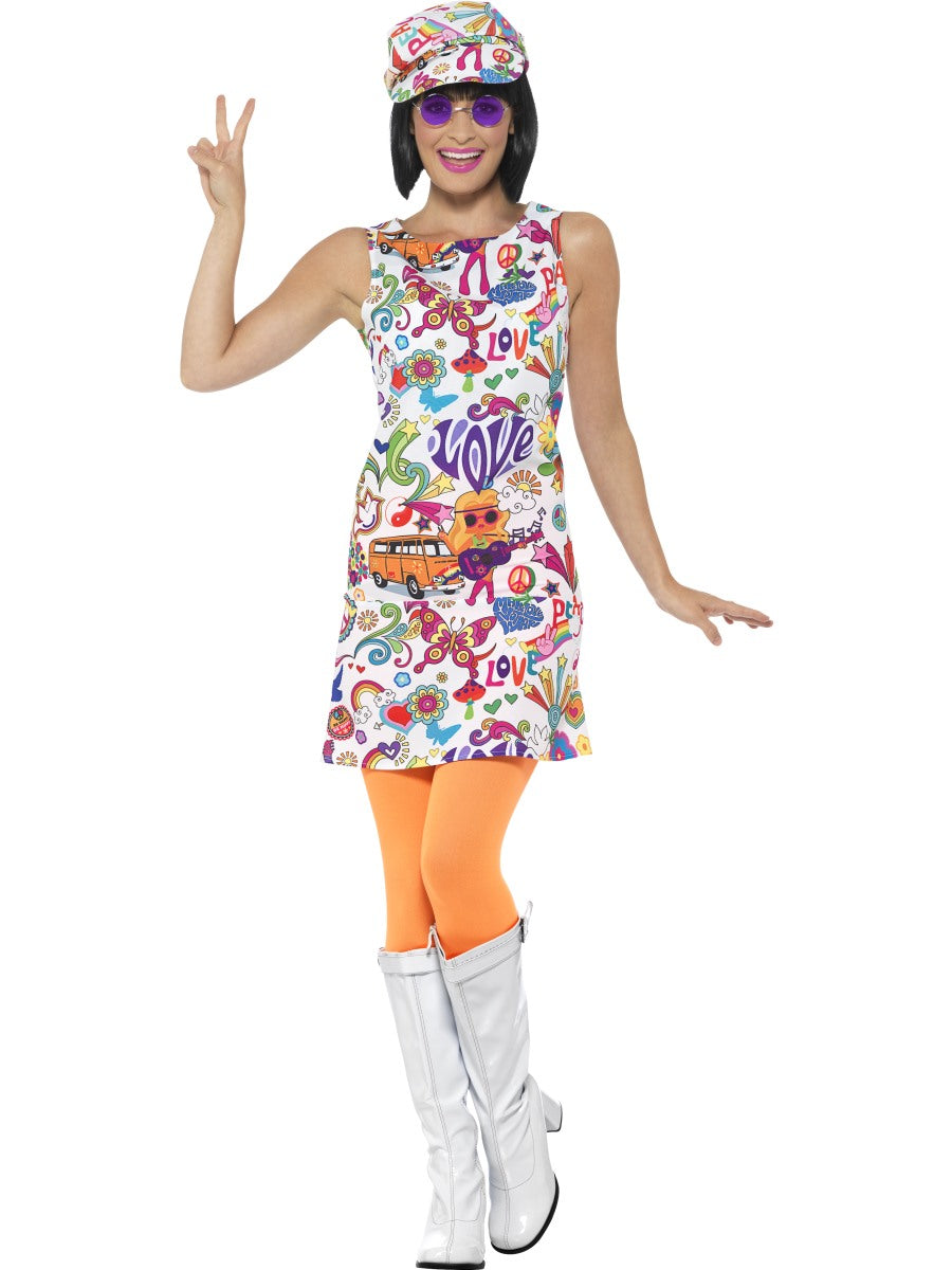 1960s Groovy Chick Flower Power Costume