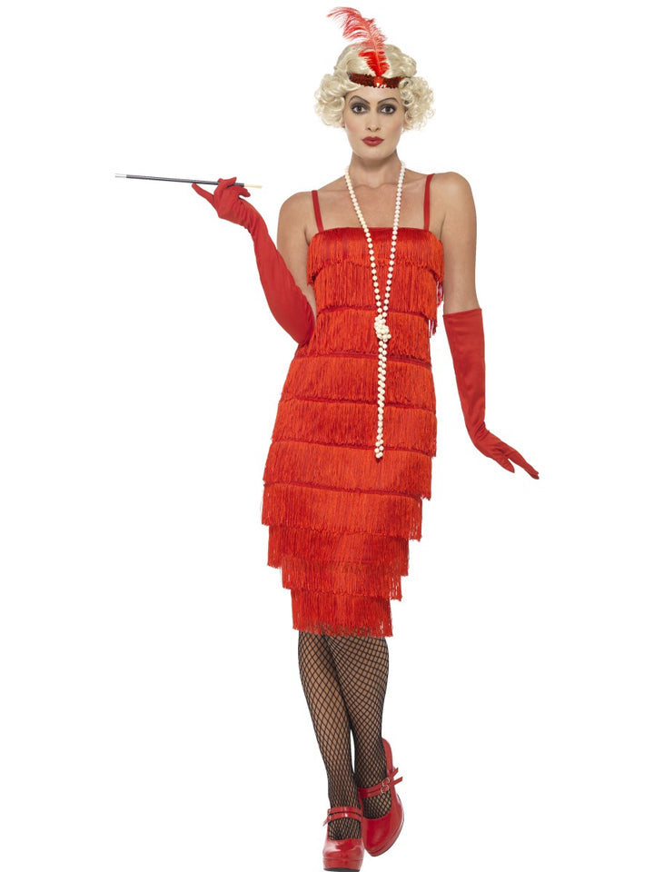 1920s Red Long Flapper Glamorous Costume